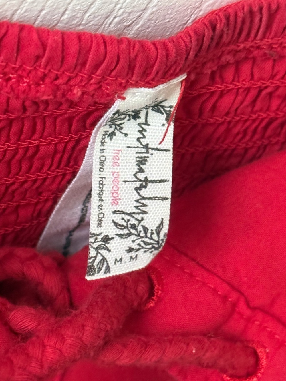 Free People Make Me Up Red Eyelet Bodysuit - Picture 4 of 4